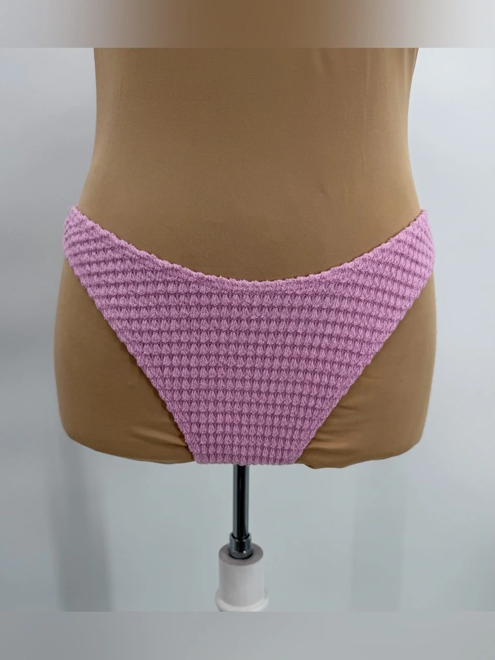 Pink Rosette flower 3 Piece bikini set cover up skirt Textured S vacation resort